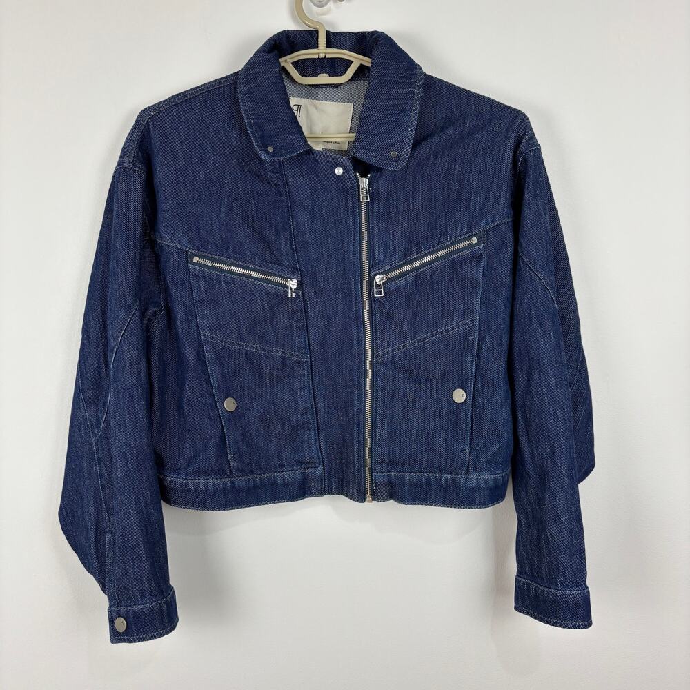 Pilcro Anthropologie Super-Soft Denim Moto Jacket Small - Picture 3 of 13